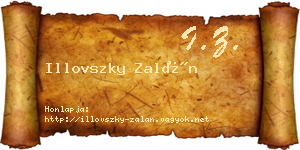 Illovszky Zalán névjegykártya